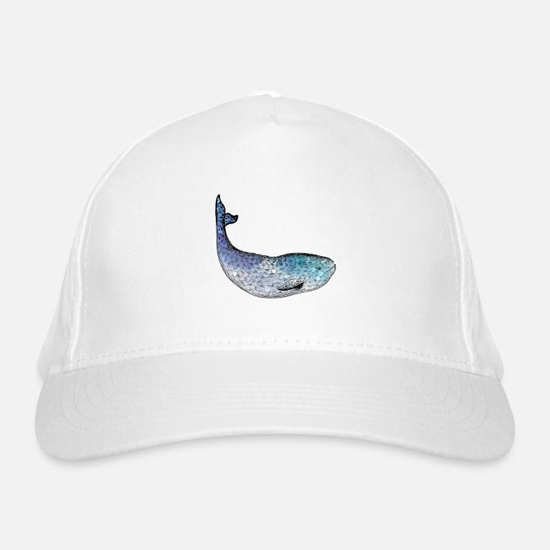 Blauwal, Orka, Ozean - Bio-Baseballkappe - Weiß