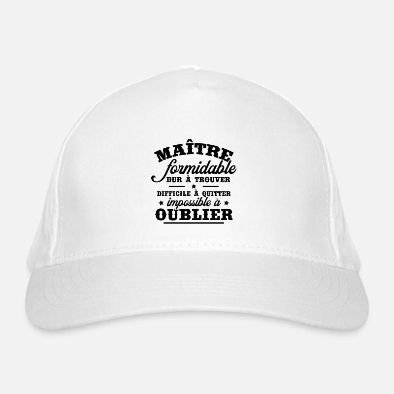 Merci maitresse formidable, Cadeau maîtresse école Casquette classique bio
