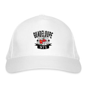 drapeau et carte geographique de la guadeloupe 971 - Casquette classique bio - blanc - Devant
