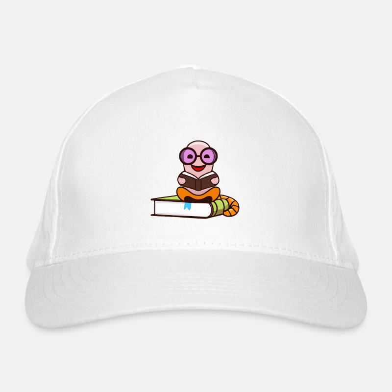 Un rat de bibliothèque nerd lit des livres Casquette classique bio