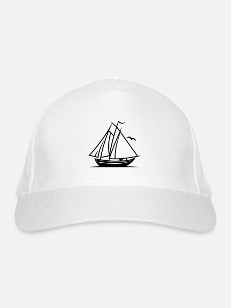 Sailing ship - Organic Baseball Cap - white - Front