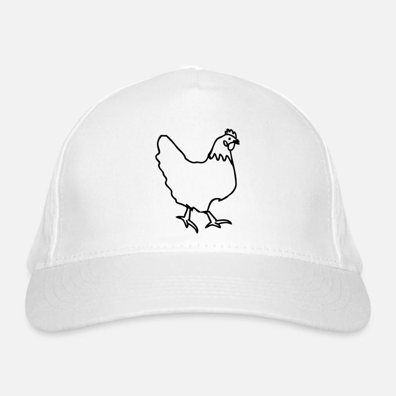 Henne Huhn Hüner - Organic Baseball Cap - white