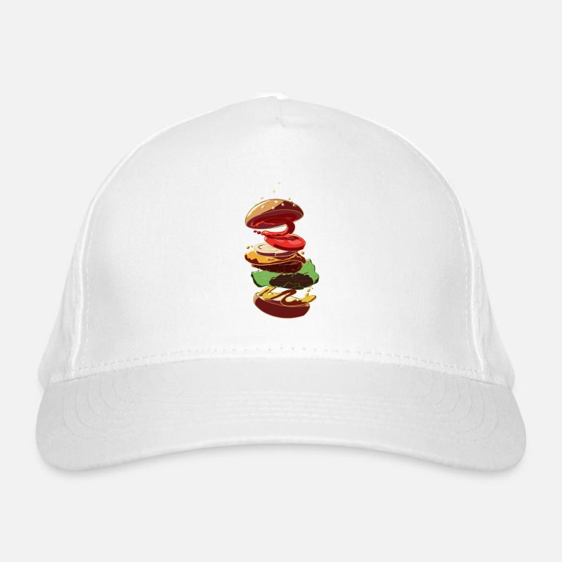 Cheeseburger - Bio-Baseballkappe - Weiß