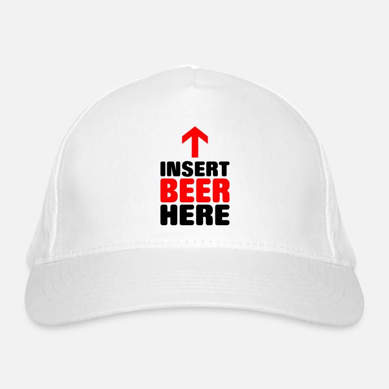 Insert beer here Lustiger Spruch als Geschenk Bio-Baseballkappe