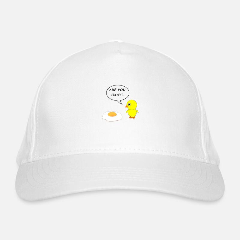 Are You Okay Funny shirt with chick and fried egg Organic Baseball Cap