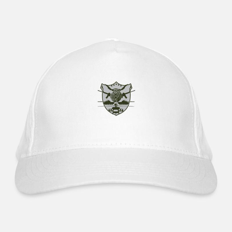 military - Organic Baseball Cap - white