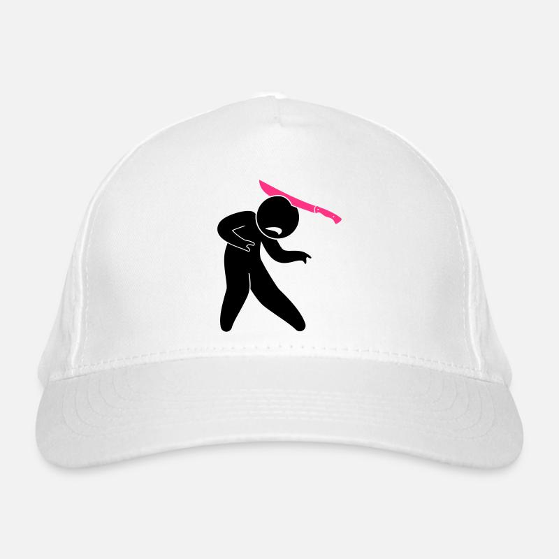 Ein Zombie mit einer Machete im Kopf Bio-Baseballkappe