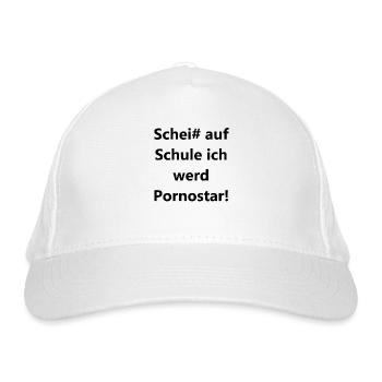 Scheiß auf Schule Pornostar - Bio-Baseballkappe - Weiß - Vorne