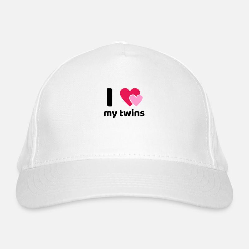 Ich Liebe Meine Zwillinge Mama Mutter Zwillingen - Bio-Baseballkappe - Weiß
