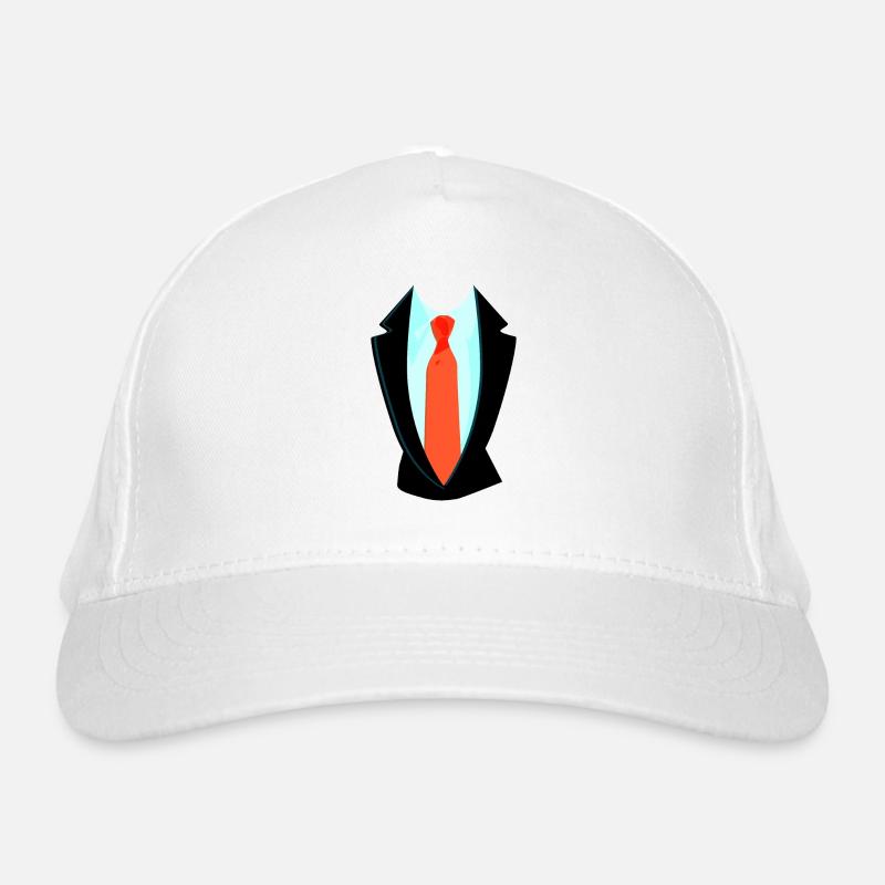 Fake Anzug Mit Krawatte Overall Kostüm - Bio-Baseballkappe - Weiß