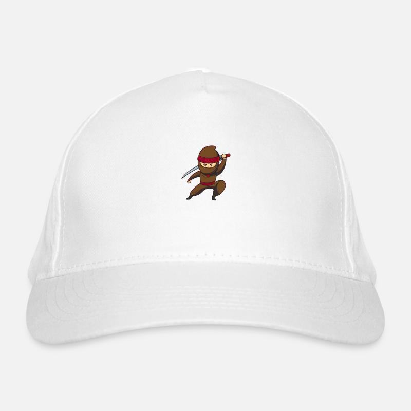Ninja Ninjajunge Ninjafighter - Bio-Baseballkappe - Weiß