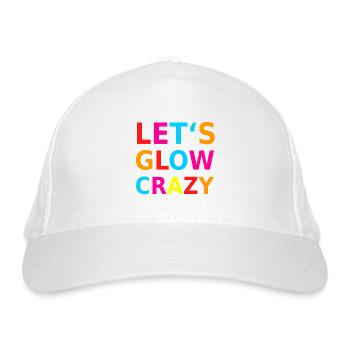 Let's Glow Crazy Retro Neon Party Blacklight - Organic Baseball Cap - white - Front