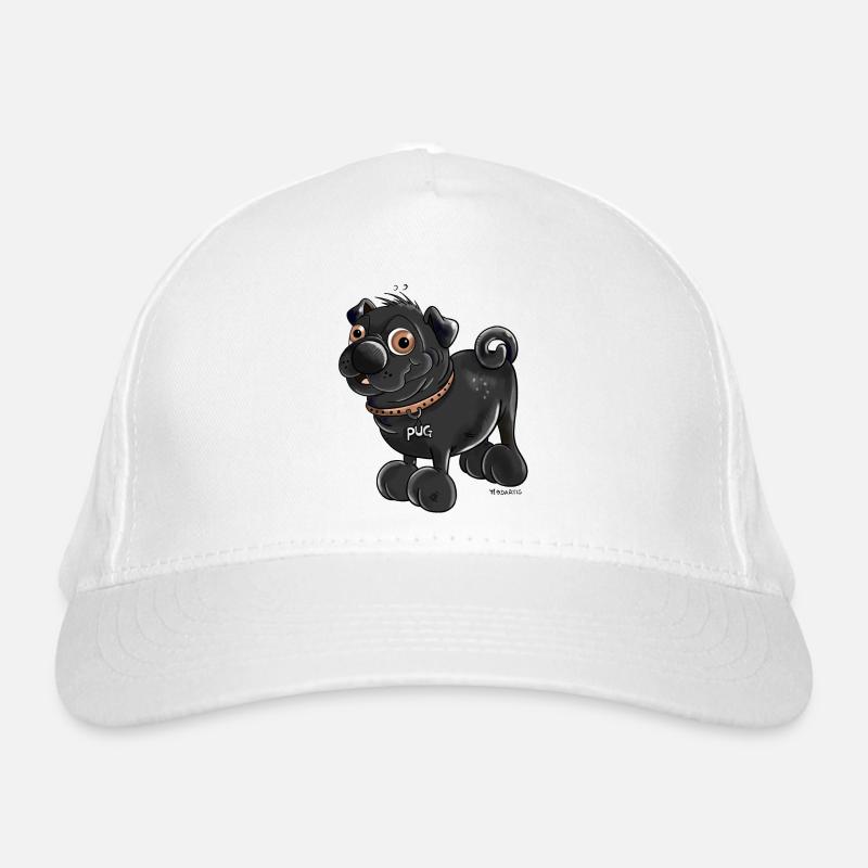 Funny Black Pug Organic Baseball Cap