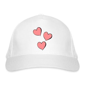 three hearts - Organic Baseball Cap - white - Front