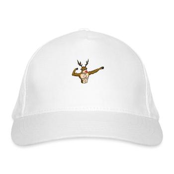 Fitness Reindeer Cool Weihenchten Gym Muscles - Casquette classique bio - blanc - Devant
