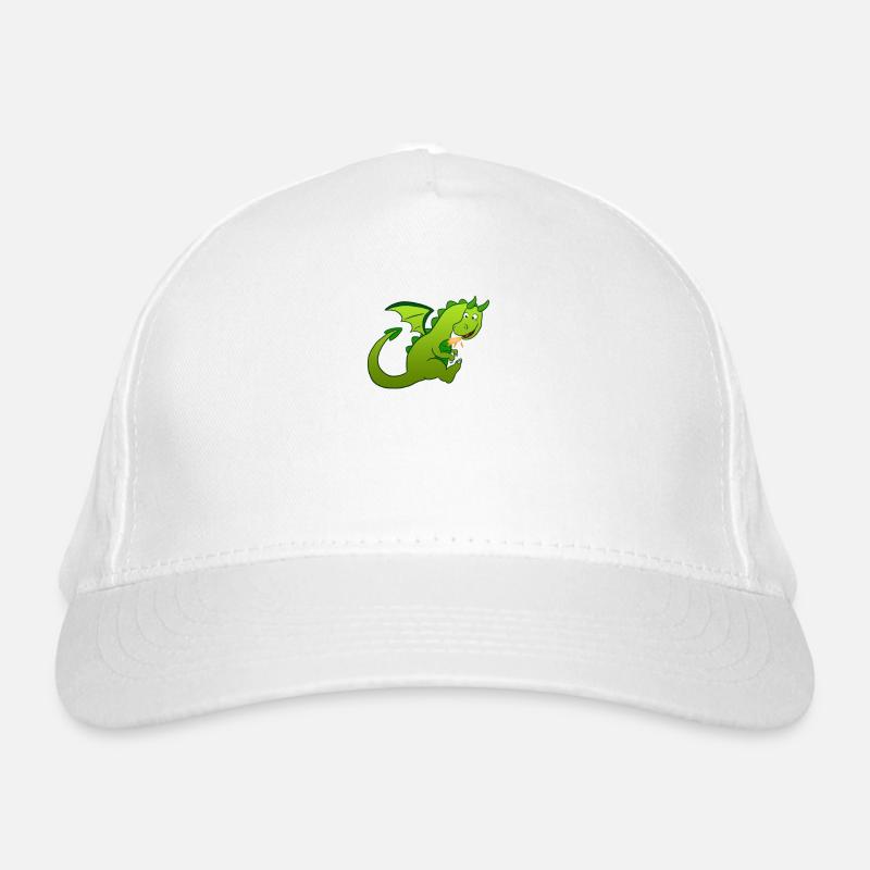 Drache - Bio-Baseballkappe - Weiß