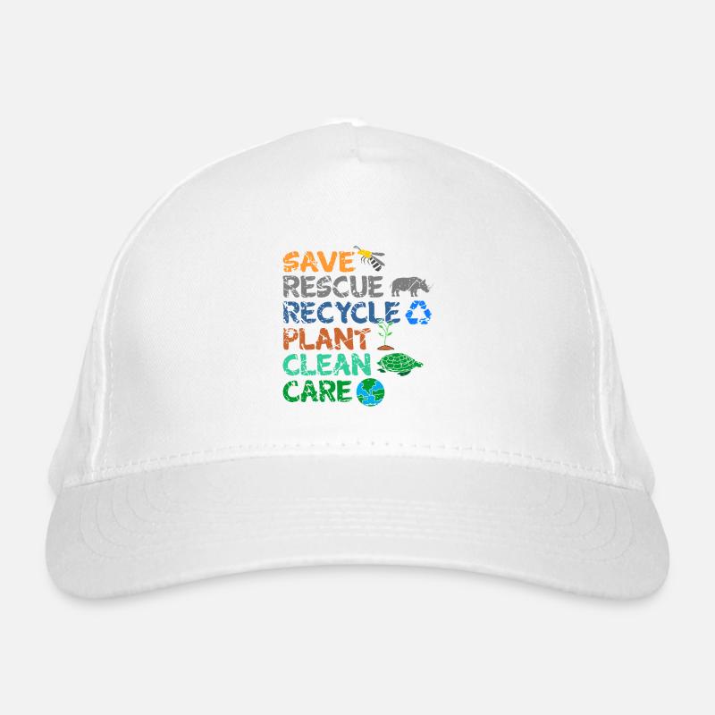 Environmentalist Green environmental protection saying eco - Organic Baseball Cap - white