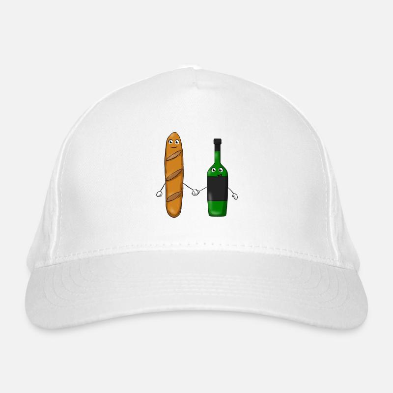 Baguette Wine Organic Baseball Cap