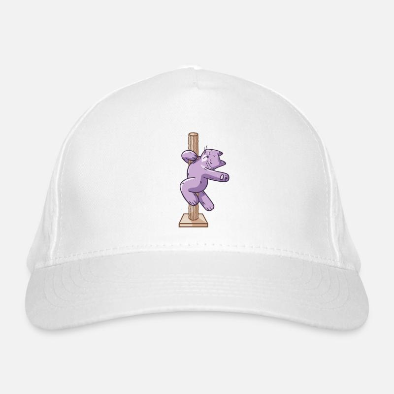 Funny pole dance cat Organic Baseball Cap
