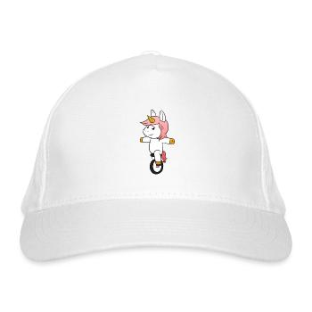 Unicycle unicorn unicyclist - Organic Baseball Cap - white - Front