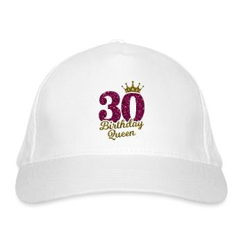 30e anniversaire de la reine 30e anniversaire de la reine 30 ans - Casquette classique bio - blanc - Devant