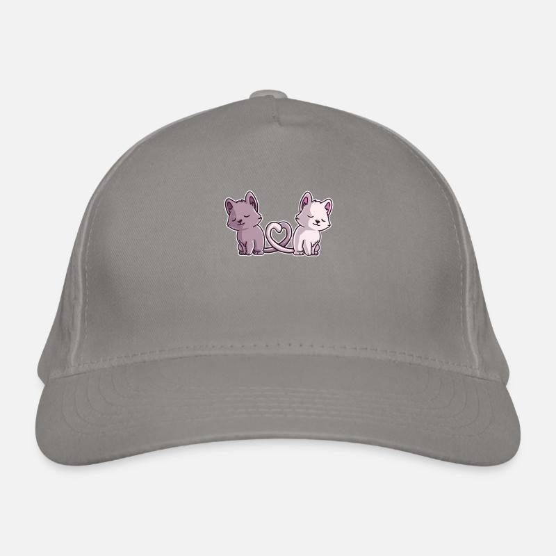 Cat Love – Two Hearts, One Tail Organic Baseball Cap