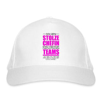 lustiges Chefin Geschenk stolze Chefin Idee - Bio-Baseballkappe - Weiß - Vorne