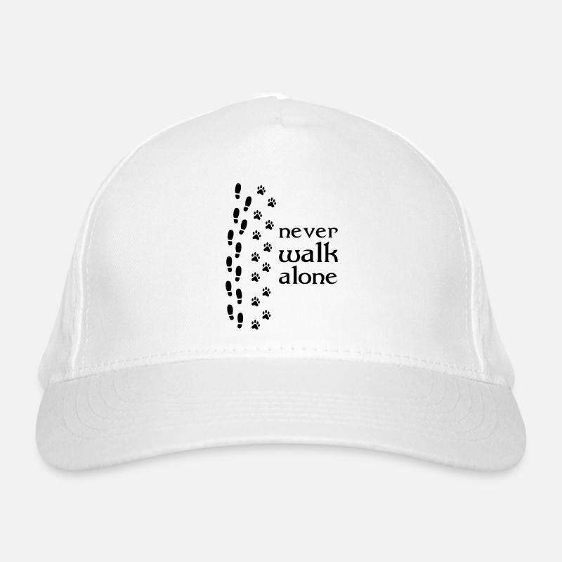 559 Hund never walk alone b Bio-Baseballkappe