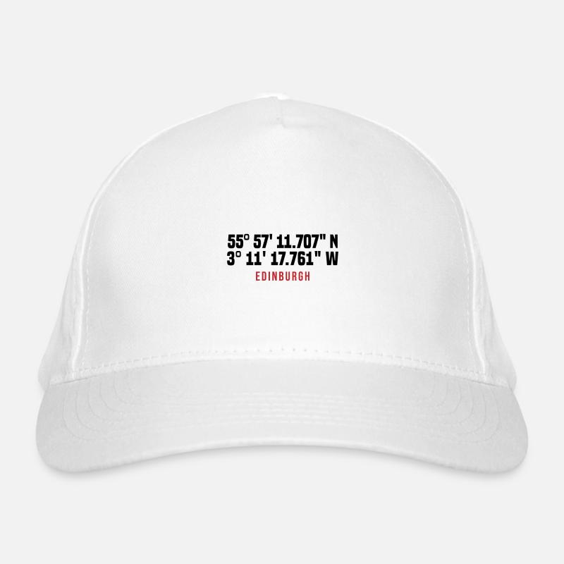 Edinburgh Coordinates Typo Organic Baseball Cap