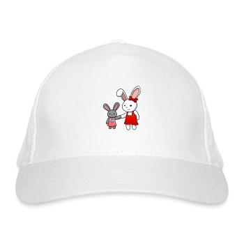 Bunny cute rabbits - Organic Baseball Cap - white - Front