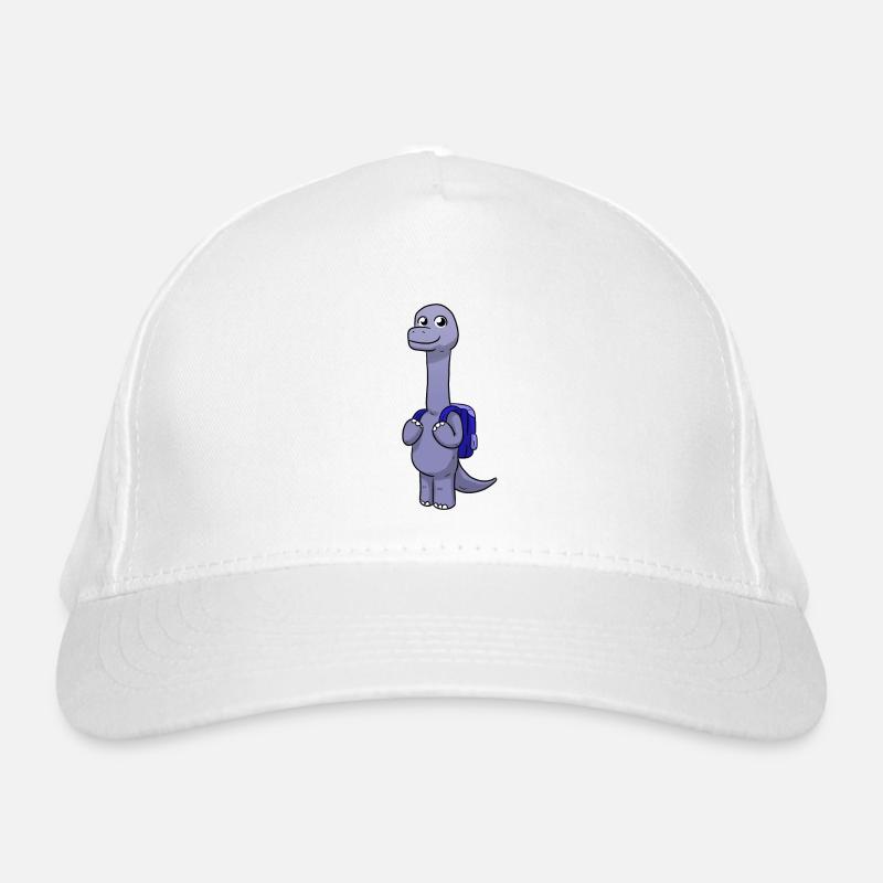 School Dino - Bio-Baseballkappe - Weiß