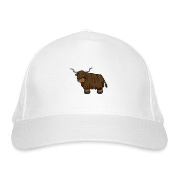 Scottish Highland Cattle - Bio-Baseballkappe - Weiß - Vorne