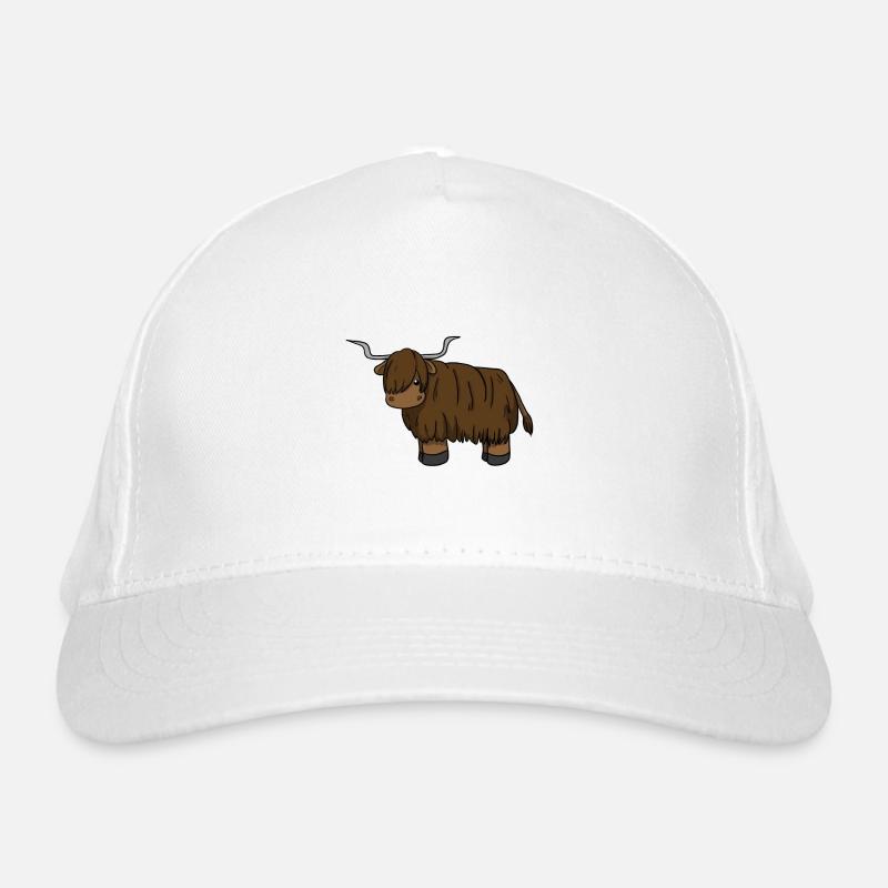 Scottish Highland Cattle - Bio-Baseballkappe - Weiß