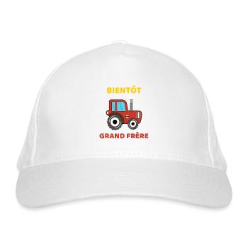 Bientôt Grand Frère Traktor - Bio-Baseballkappe - Weiß - Vorne