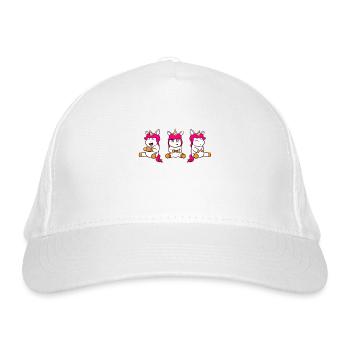 Gaming Einhorn Gamer Mädchen - Bio-Baseballkappe - Weiß - Vorne