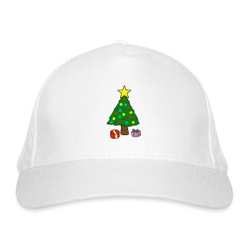 Weihnachtsbaum - Bio-Baseballkappe - Weiß - Vorne