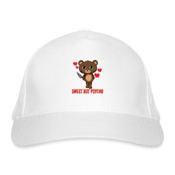 Doux mais psycho horreur ours Halloween drôle - Casquette classique bio - blanc - Devant