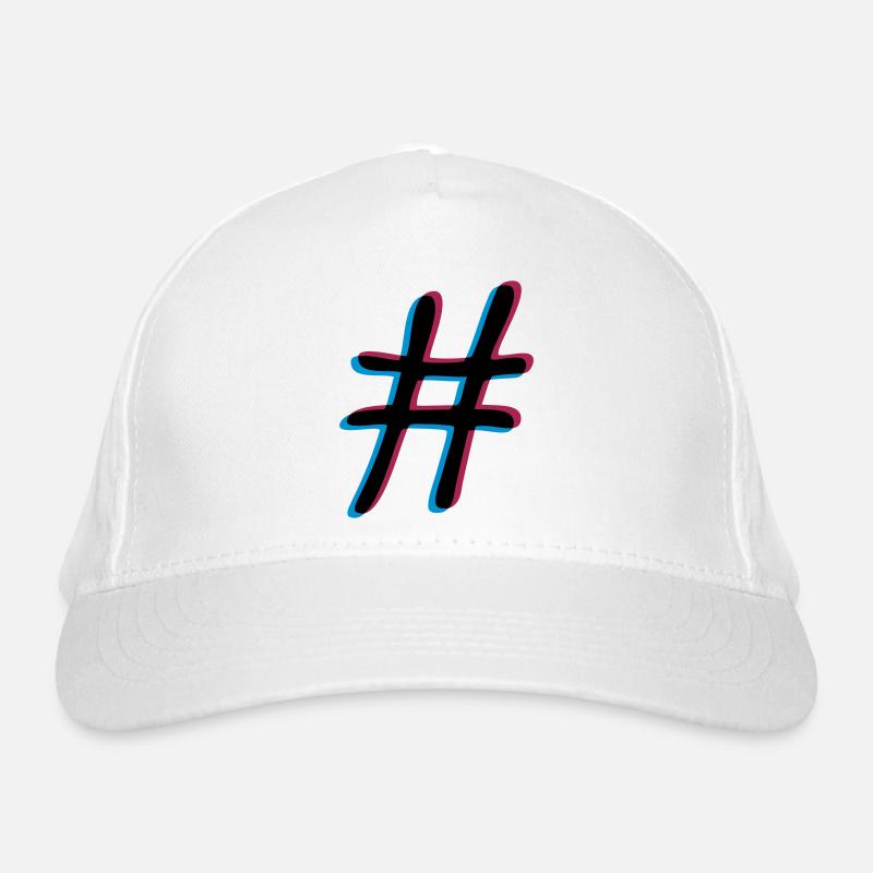 3D effect hashtag Organic Baseball Cap