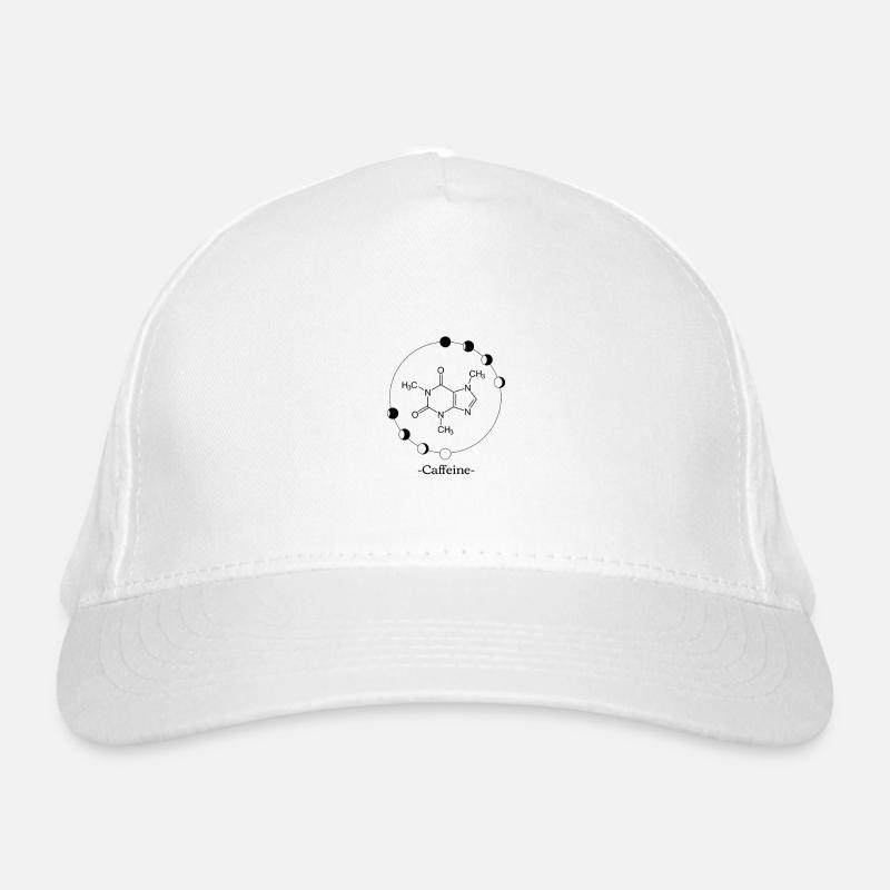 Caffeine molecule with outline Organic Baseball Cap