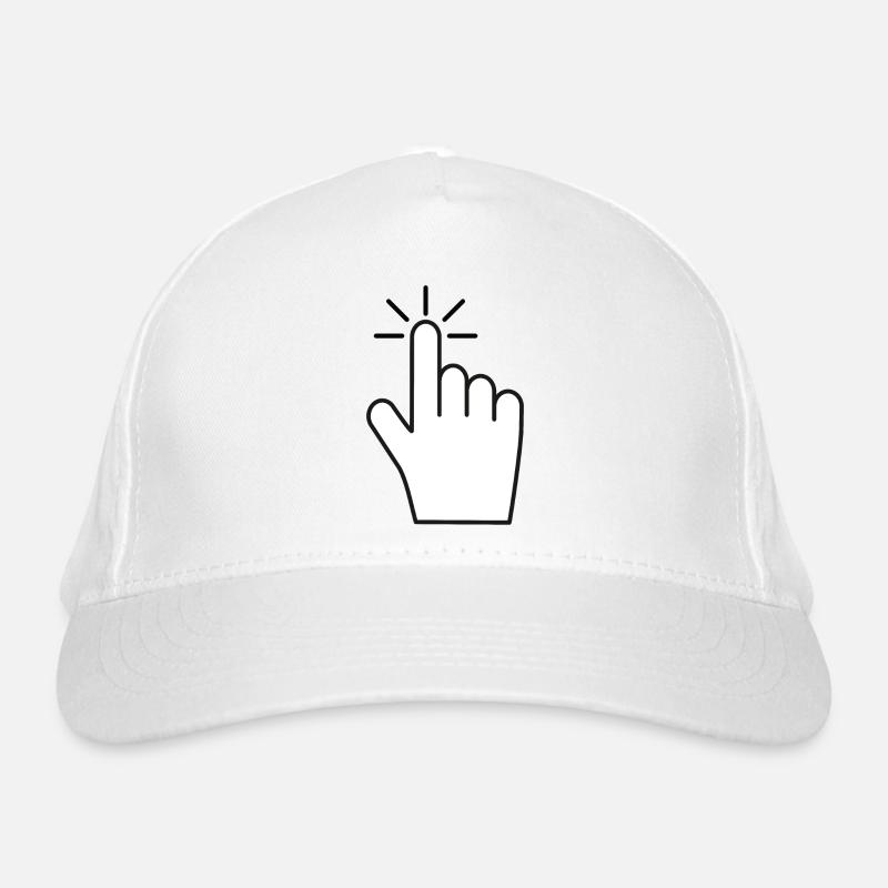 Click Here - Index Finger Click Icon Organic Baseball Cap