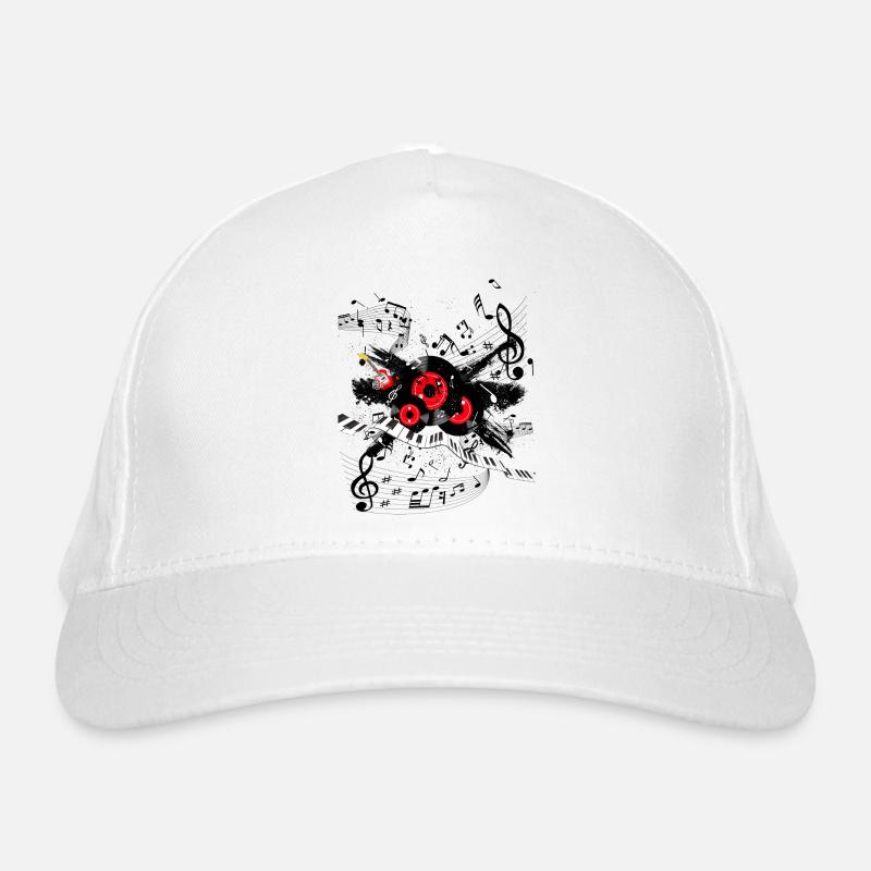 Mélodie et piste clavier Red Record - Casquette classique bio - blanc