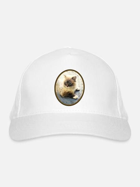Katze - Bio-Baseballkappe - Weiß