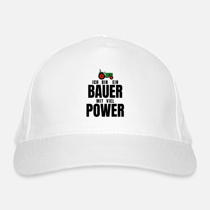 Ich bin ein BAUER mit viel POWER - lustiger Spruch Bio-Baseballkappe