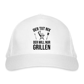 Grillen Sprüche Witzig Humor - Bio-Baseballkappe - Weiß - Vorne