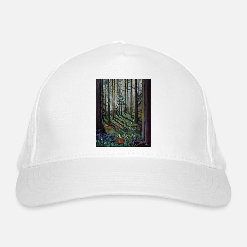 Forêt enchantée Rayons de soleil Illustration Casquette classique bio