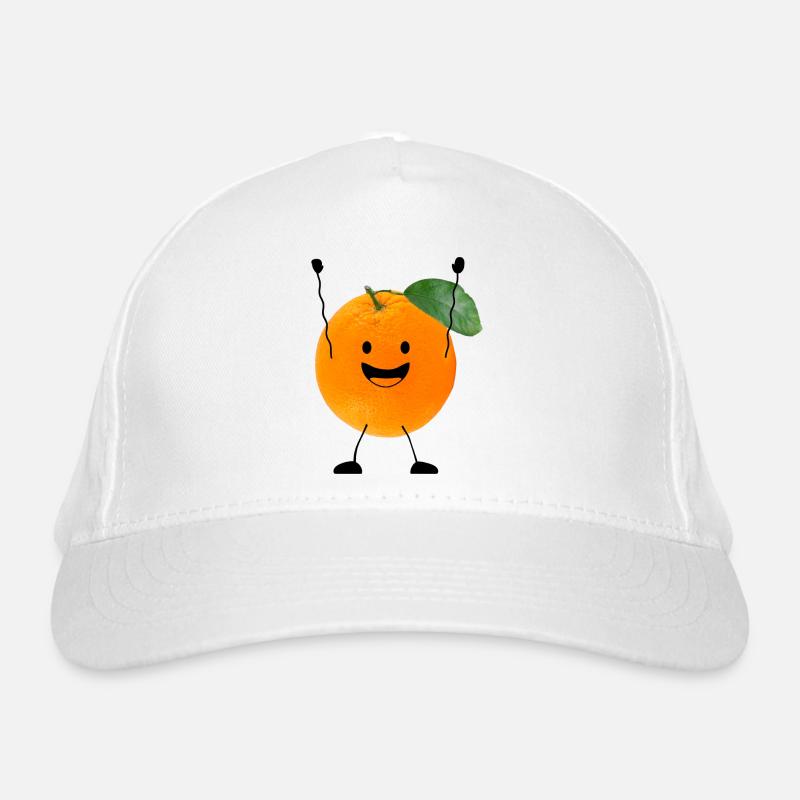 orange avec le visage Casquette classique bio
