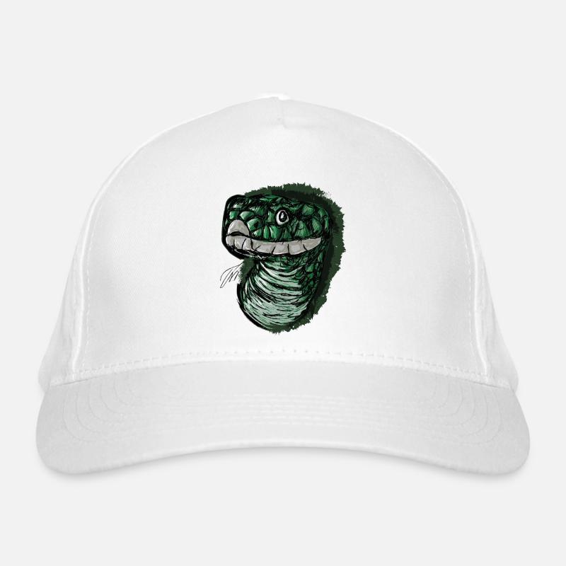 le serpent vert agile, les cadeaux d’animaux - Casquette classique bio - blanc