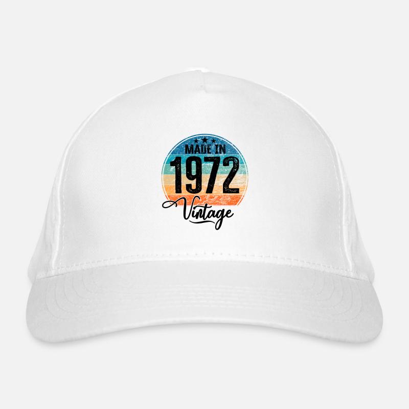 Millésime fabriqué en 1972 Année de naissance 1972 Anniversaire Casquette classique bio