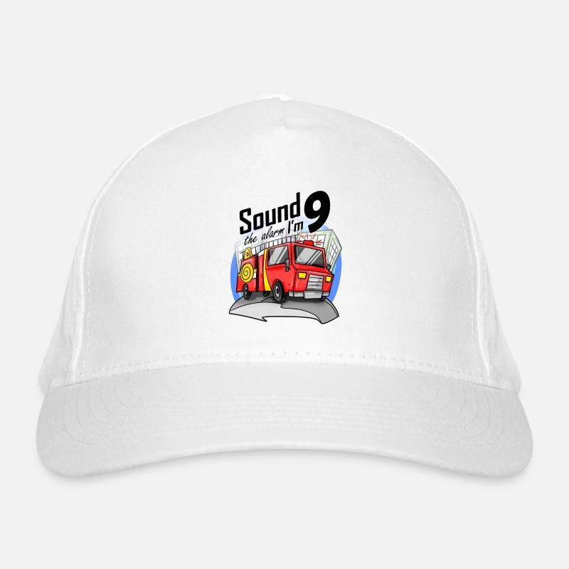 9 ans Jeune voiture de pompiers Casquette classique bio