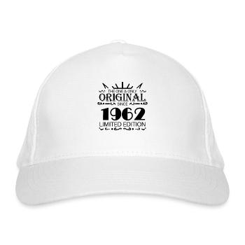 1962 - Baujahr 1962 - Jahrgang 1962 - Bio-Baseballkappe - Weiß - Vorne
